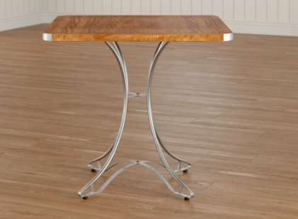 Square Natural Wood Grey 80cm Pedestal Dining Table - Image 2