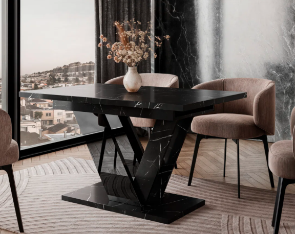 Dining Table with Storage Brown Industrial Modern Design