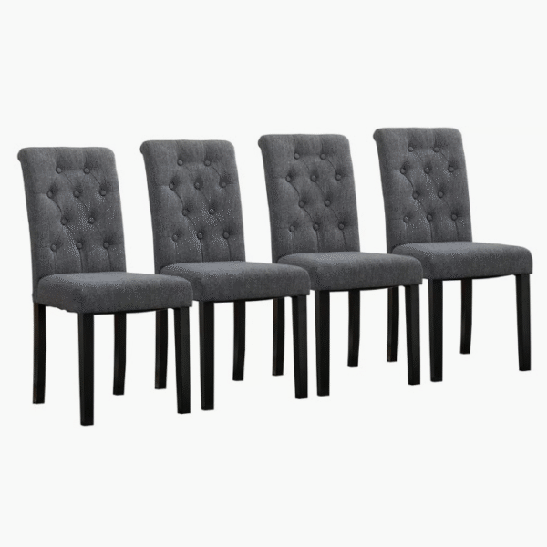 Linen Room Dining Side Chair Set (4-Piece) Brainard Tufted