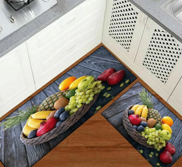 Washable 3D Fruit Kitchen Mat – Non-Slip Polypropylene Runner Rug