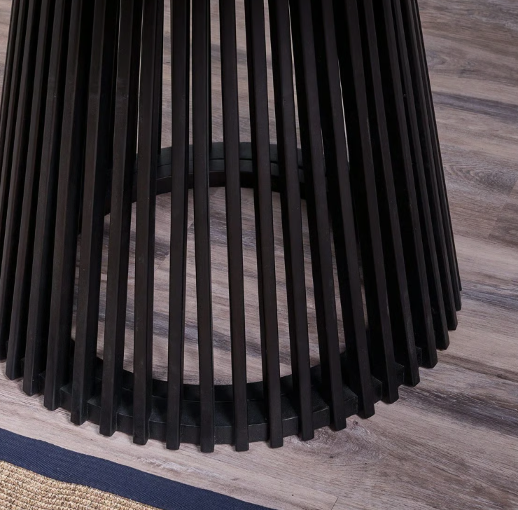 Black Round Dining Table 120cm Serene Japandi Harmony - Image 3